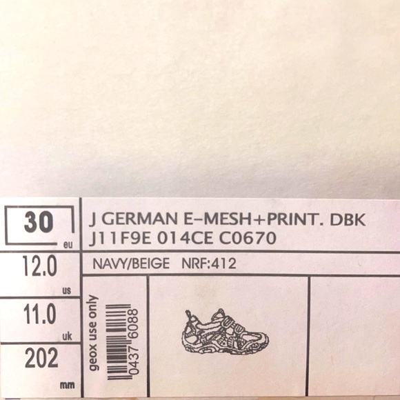 Brand New GEOX Boys Mesh Sneakers Size US 12 kids - Picture 5 of 7